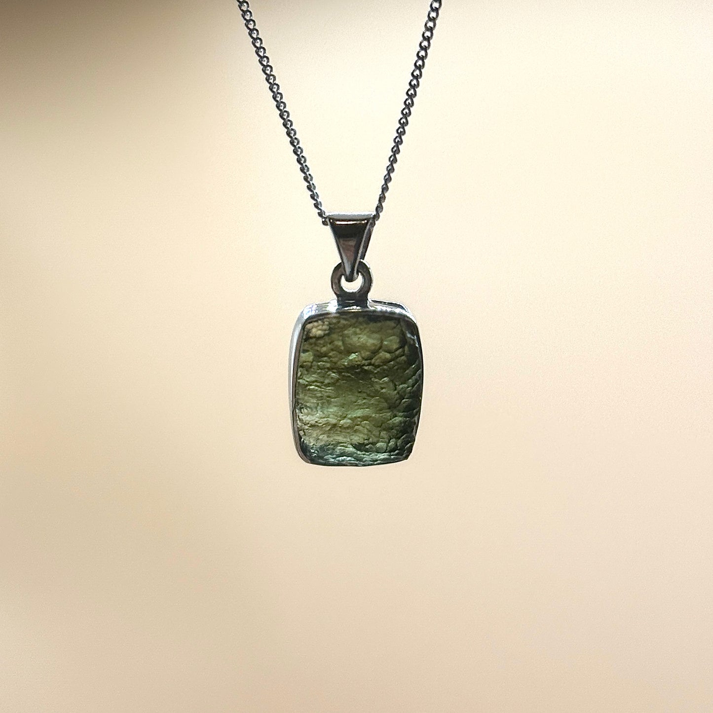 Moldavite Necklace Sterling Silver | TRANSFORMATION | EXPANSION | GROWTH