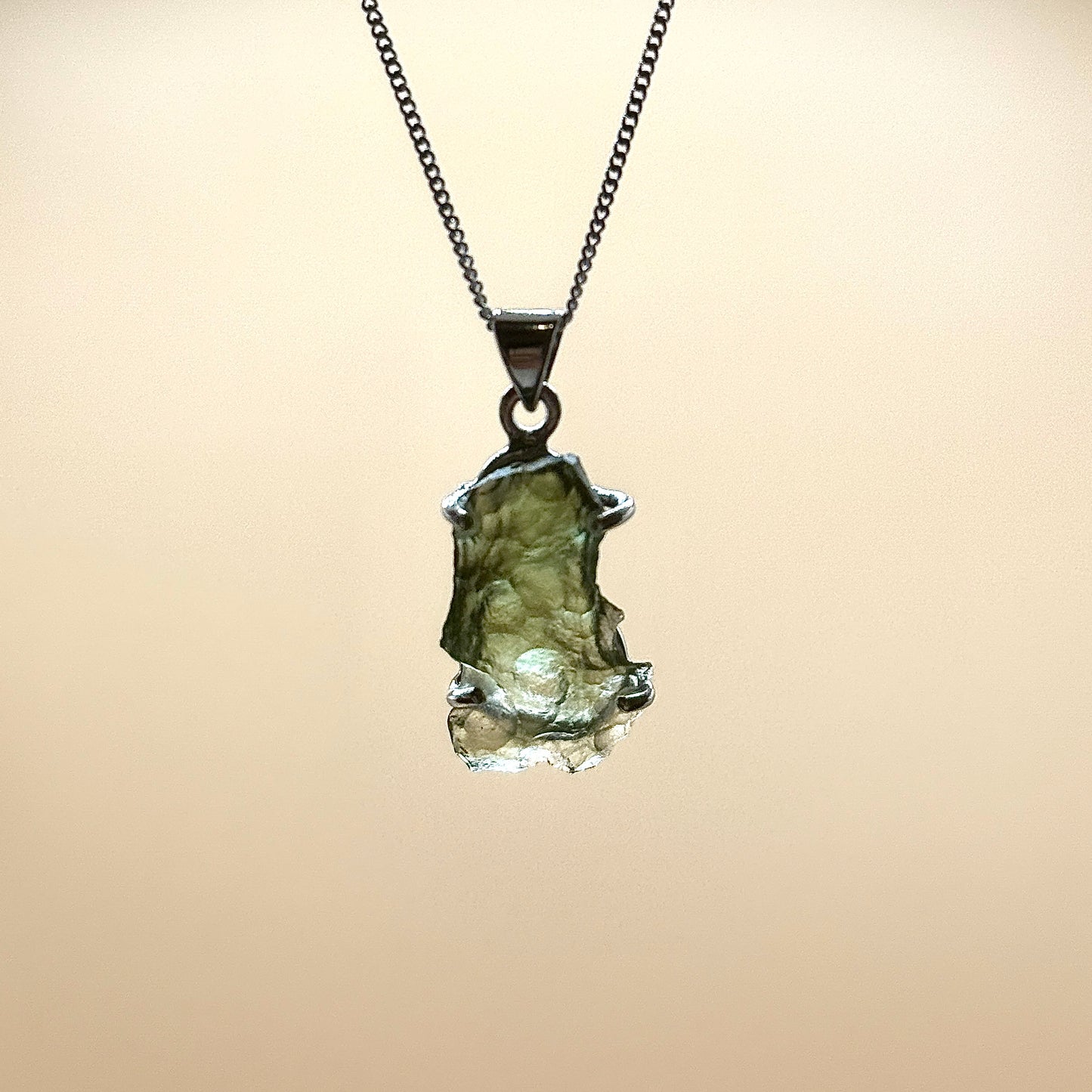 Moldavite Necklace Sterling Silver | TRANSFORMATION | EXPANSION | GROWTH