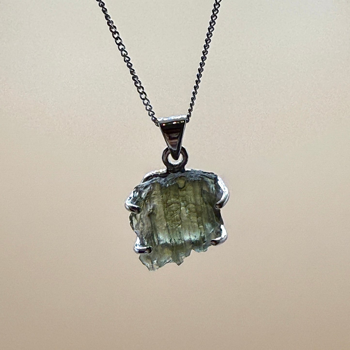 Moldavite Necklace Sterling Silver | TRANSFORMATION | EXPANSION | GROWTH