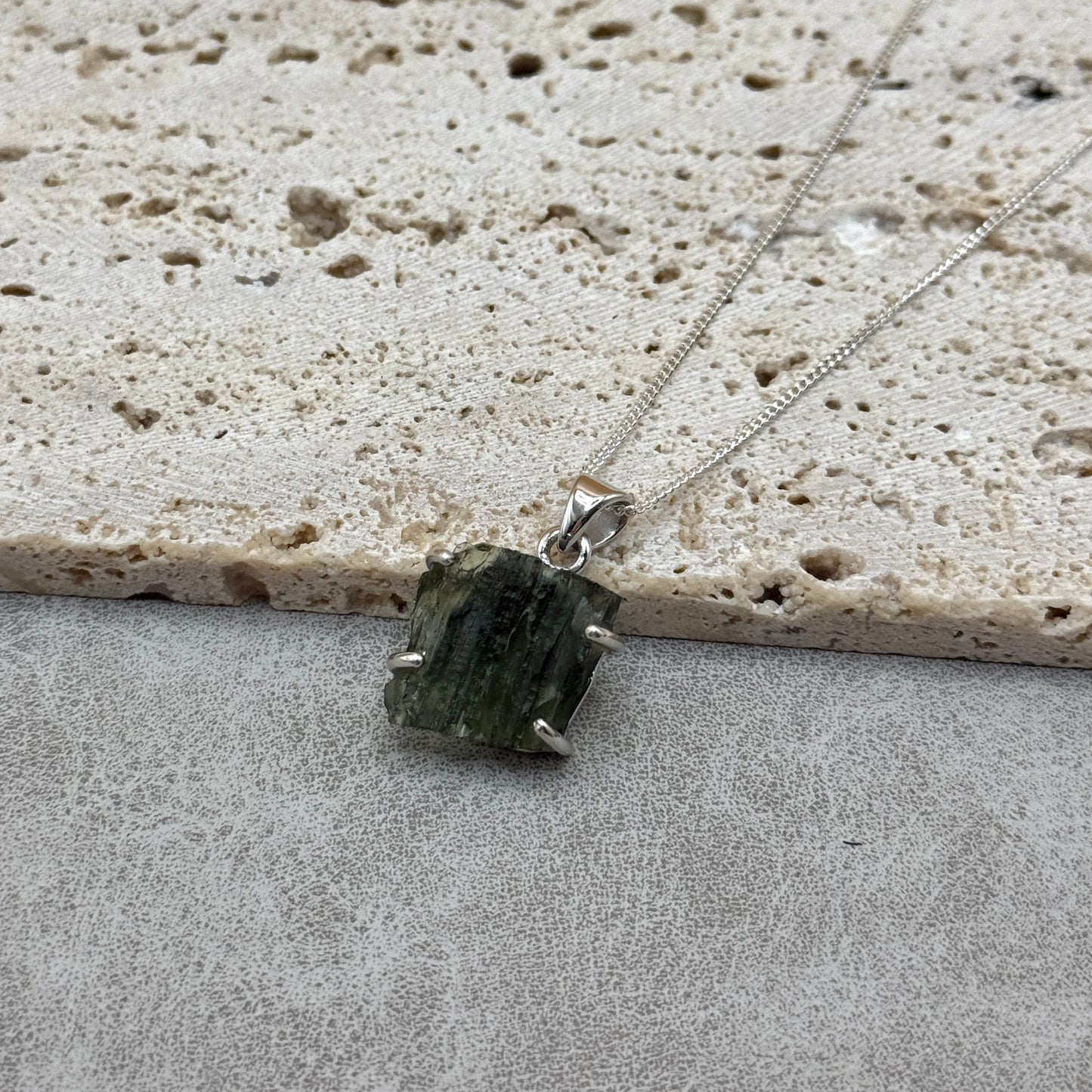 Moldavite Necklace Sterling Silver | TRANSFORMATION | EXPANSION | GROWTH