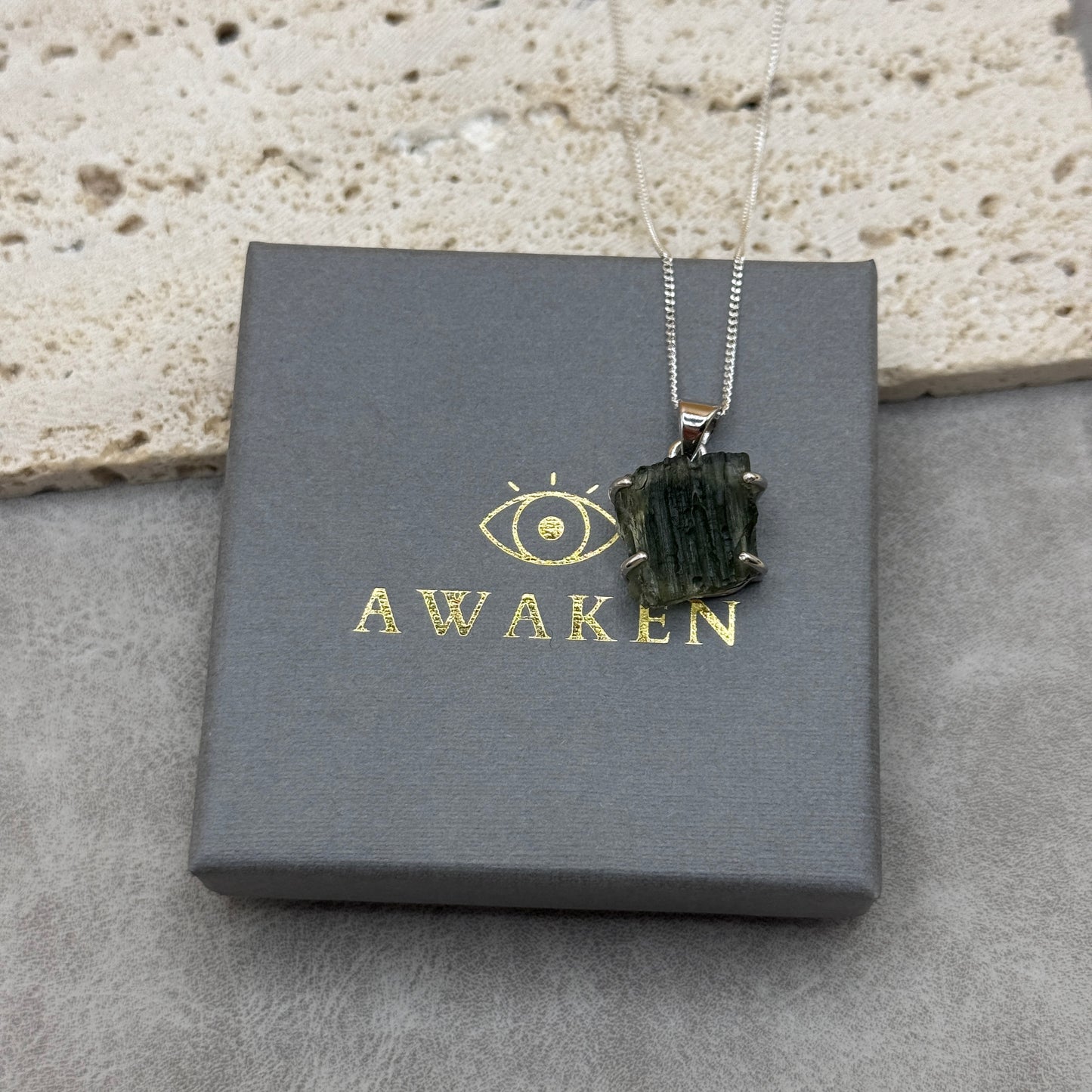 Moldavite Necklace Sterling Silver | TRANSFORMATION | EXPANSION | GROWTH