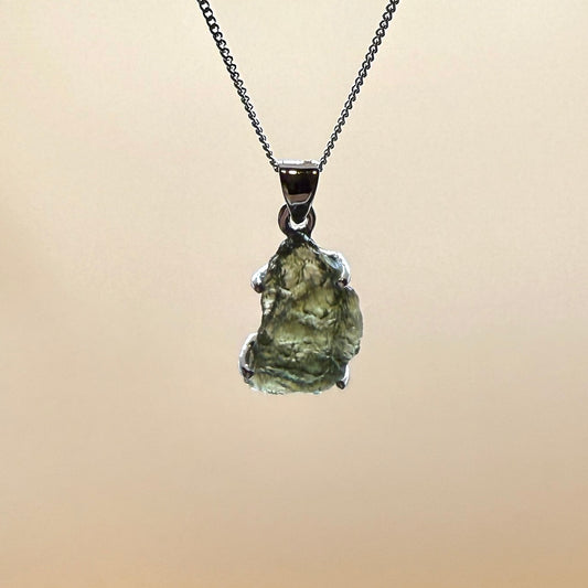 Moldavite Necklace Sterling Silver | TRANSFORMATION | EXPANSION | GROWTH