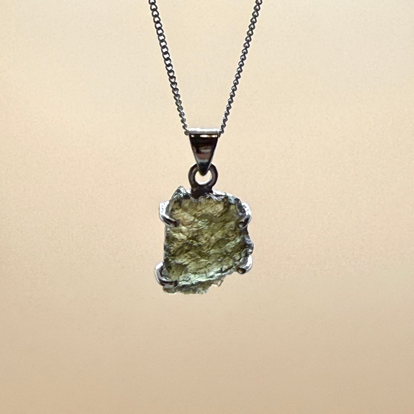 Moldavite Necklace Sterling Silver | TRANSFORMATION | EXPANSION | GROWTH