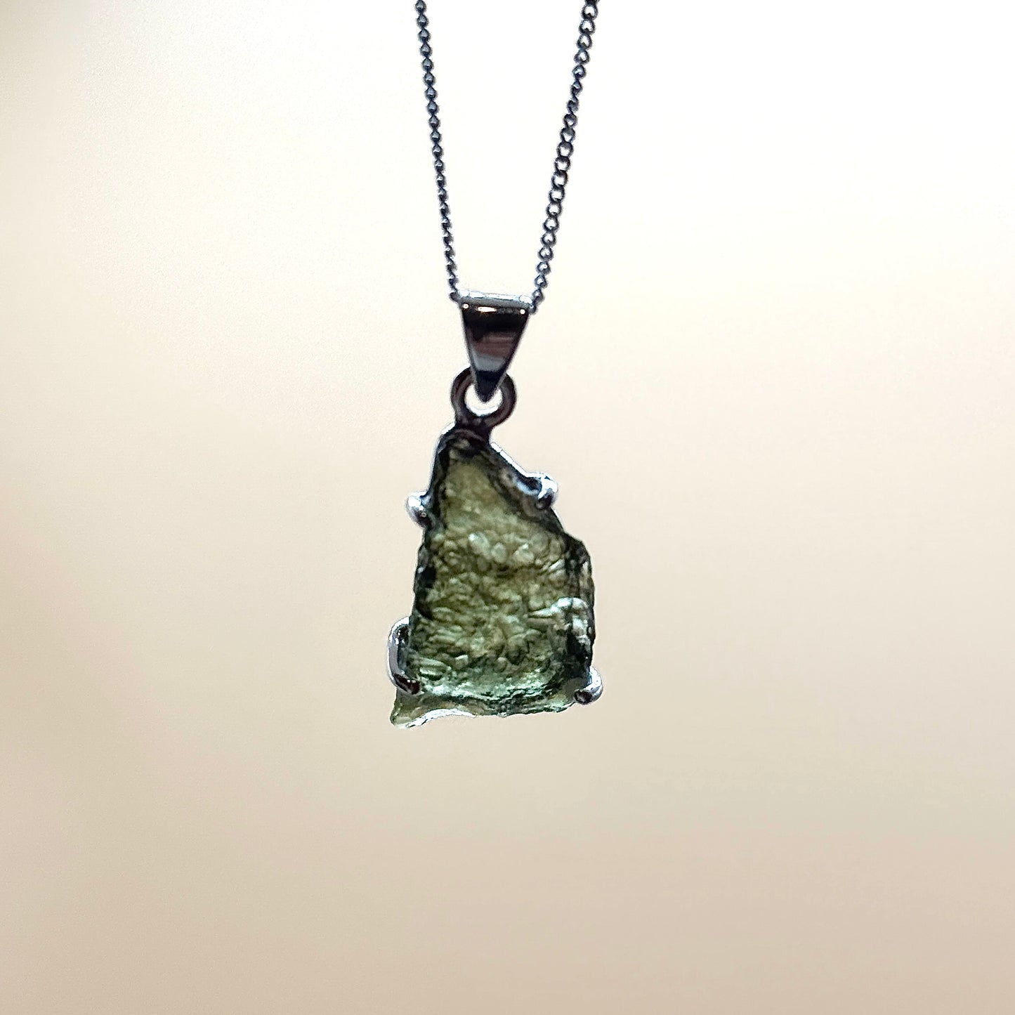 Moldavite Necklace Sterling Silver | TRANSFORMATION | EXPANSION | GROWTH