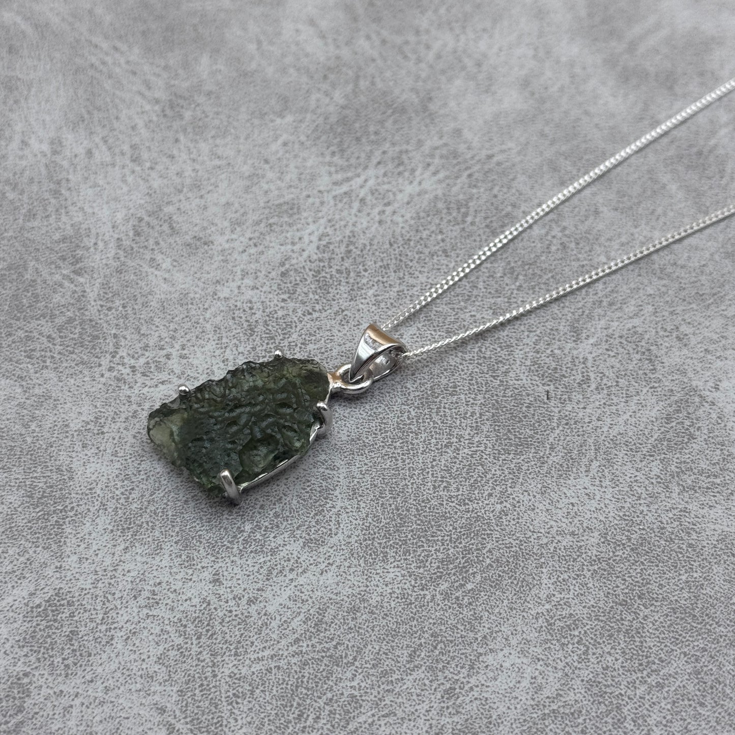 Moldavite Necklace Sterling Silver | TRANSFORMATION | EXPANSION | GROWTH