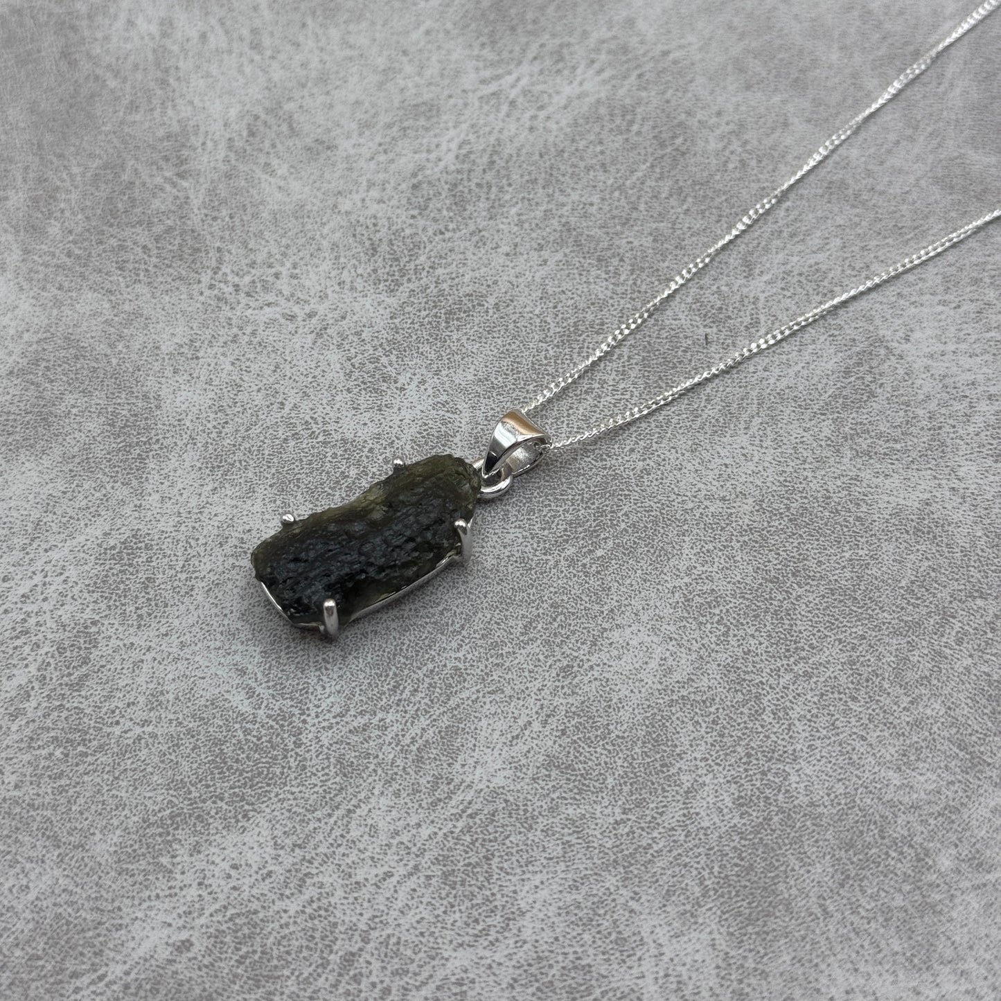 Moldavite Necklace Sterling Silver | TRANSFORMATION | EXPANSION | GROWTH