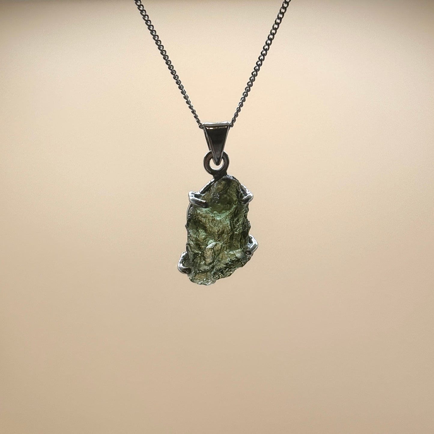 Moldavite Necklace Sterling Silver | TRANSFORMATION | EXPANSION | GROWTH