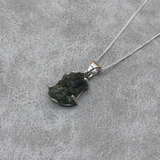 Moldavite Necklace Sterling Silver | TRANSFORMATION | EXPANSION | GROWTH