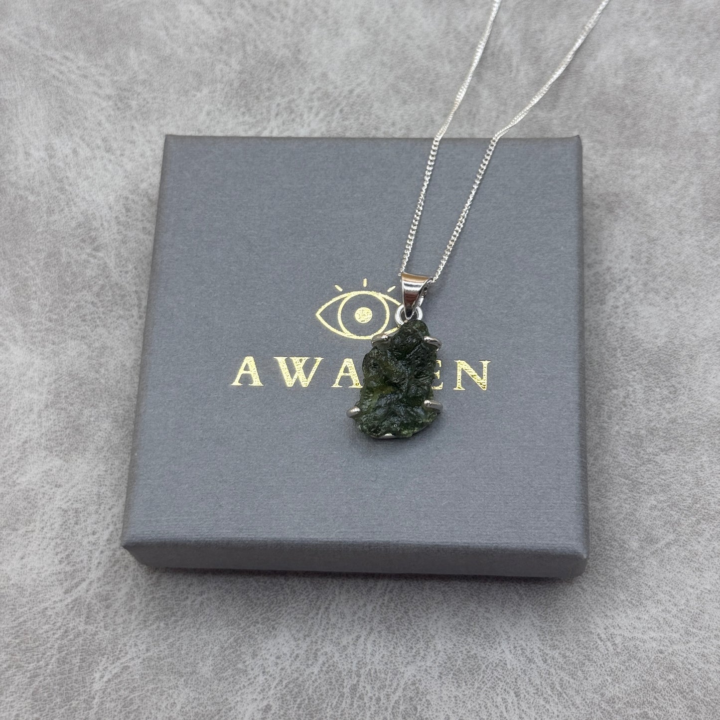 Moldavite Necklace Sterling Silver | TRANSFORMATION | EXPANSION | GROWTH