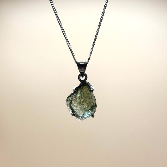 Moldavite Necklace Sterling Silver | TRANSFORMATION | EXPANSION | GROWTH