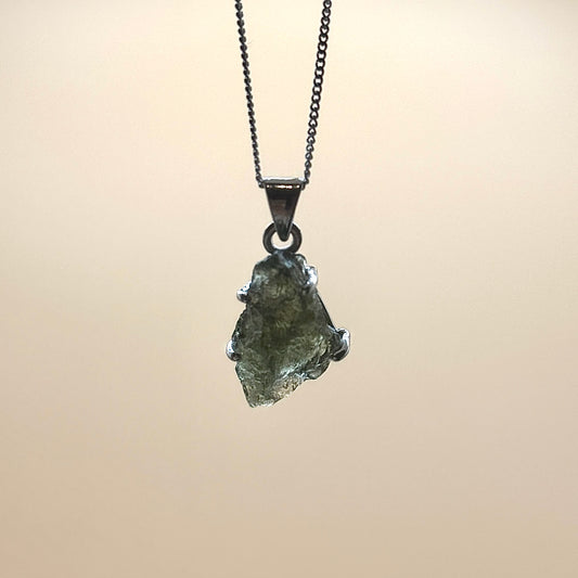 Moldavite Necklace Sterling Silver | TRANSFORMATION | EXPANSION | GROWTH