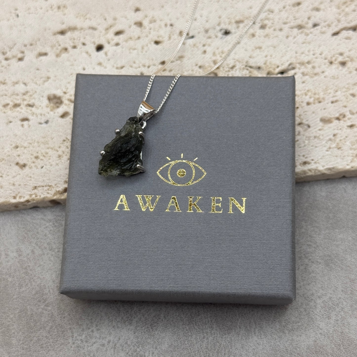 Moldavite Necklace Sterling Silver | TRANSFORMATION | EXPANSION | GROWTH