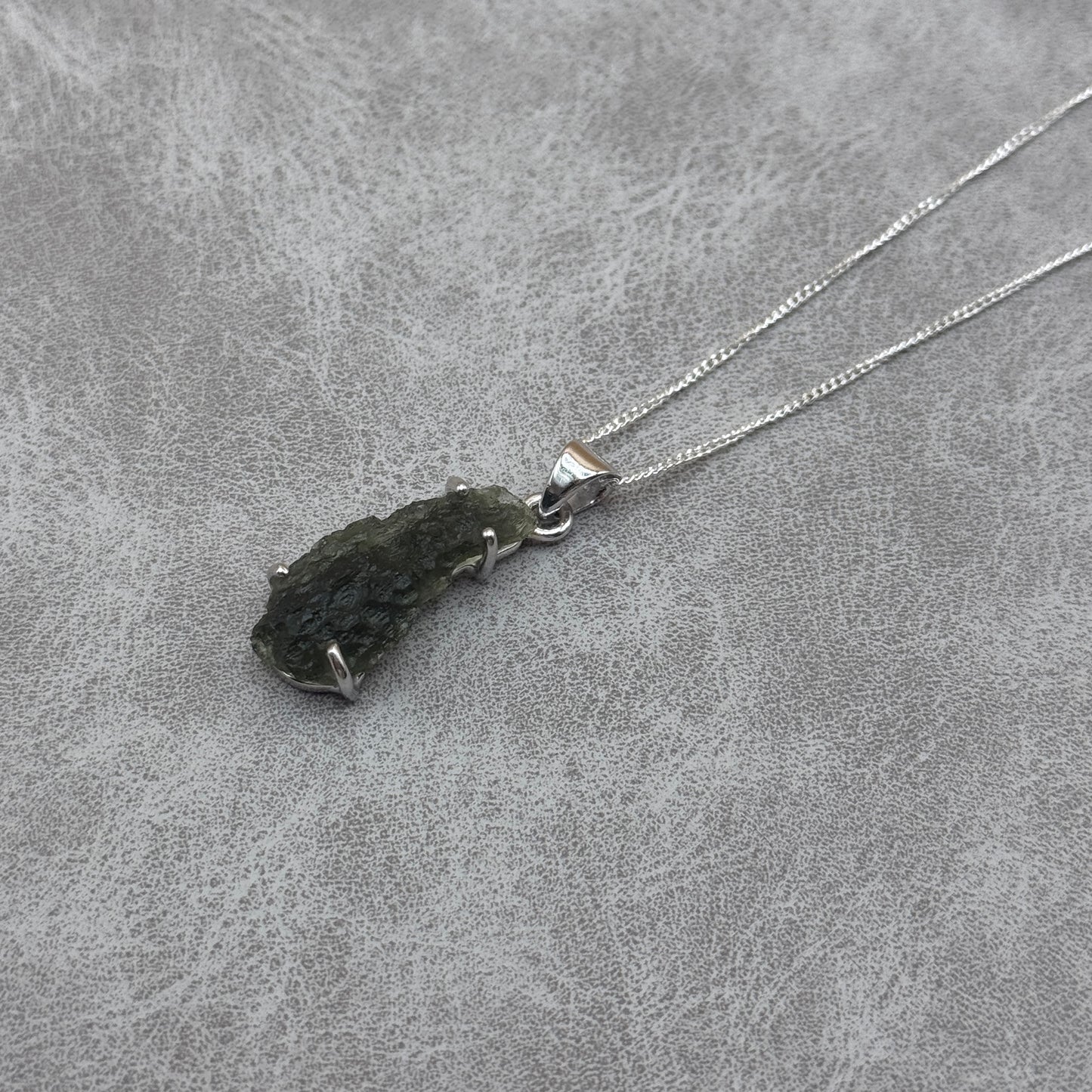 Moldavite Necklace Sterling Silver | TRANSFORMATION | EXPANSION | GROWTH