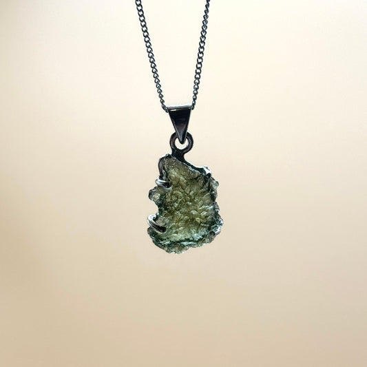 Moldavite Necklace Sterling Silver | TRANSFORMATION | EXPANSION | GROWTH