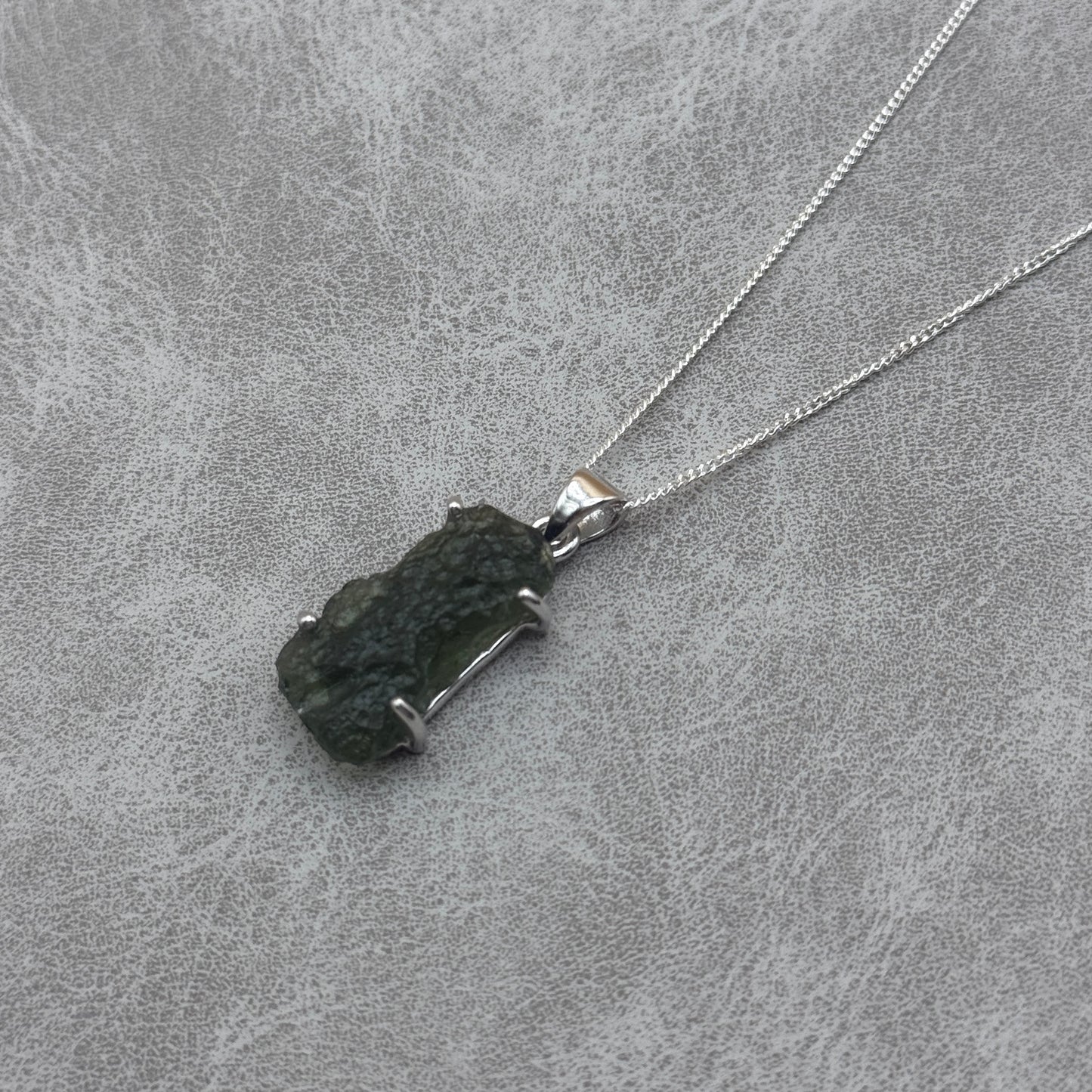 Moldavite Necklace Sterling Silver | TRANSFORMATION | EXPANSION | GROWTH