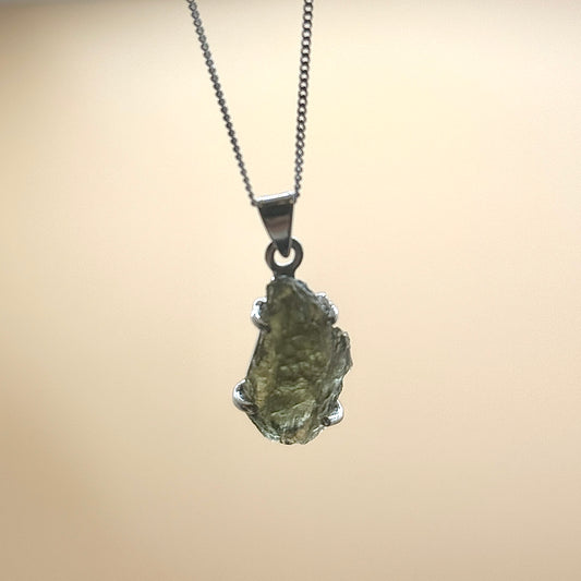 Moldavite Necklace Sterling Silver | TRANSFORMATION | EXPANSION | GROWTH