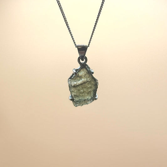 Moldavite Necklace Sterling Silver | TRANSFORMATION | EXPANSION | GROWTH