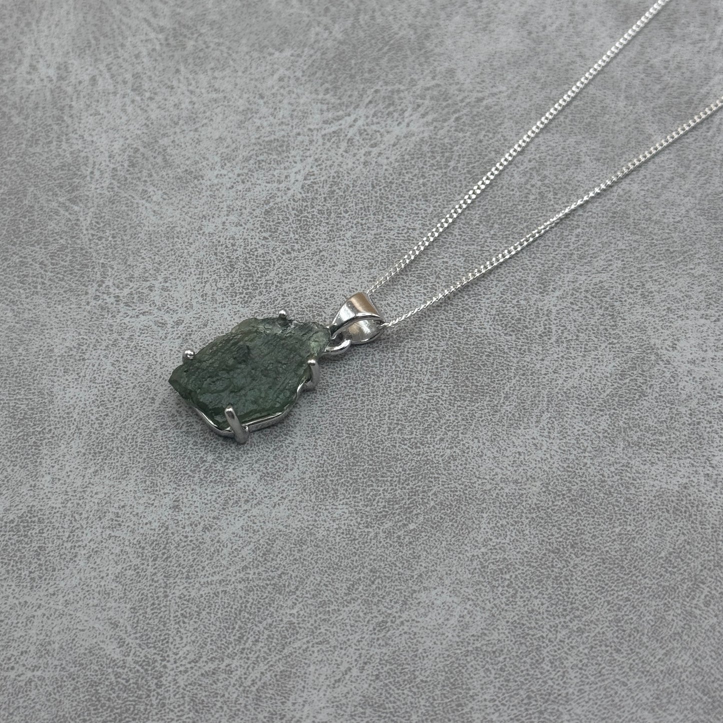 Moldavite Necklace Sterling Silver | TRANSFORMATION | EXPANSION | GROWTH