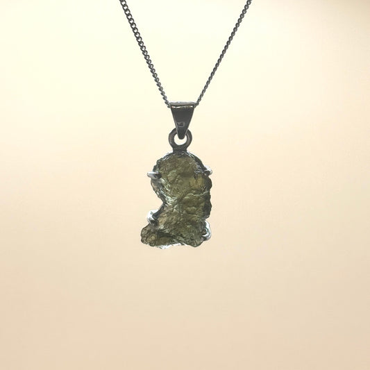 Moldavite Necklace Sterling Silver | TRANSFORMATION | EXPANSION | GROWTH