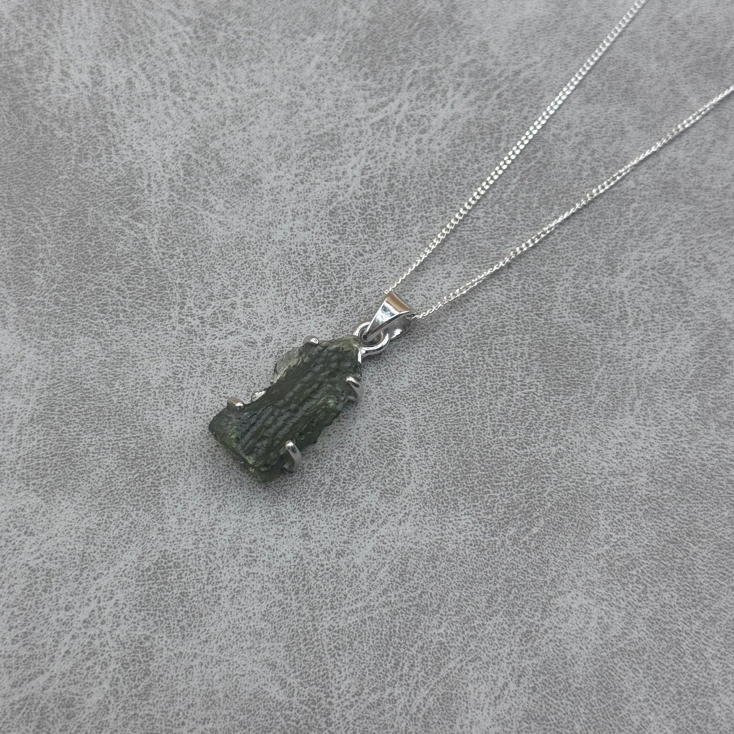 Moldavite Necklace Sterling Silver | TRANSFORMATION | EXPANSION | GROWTH