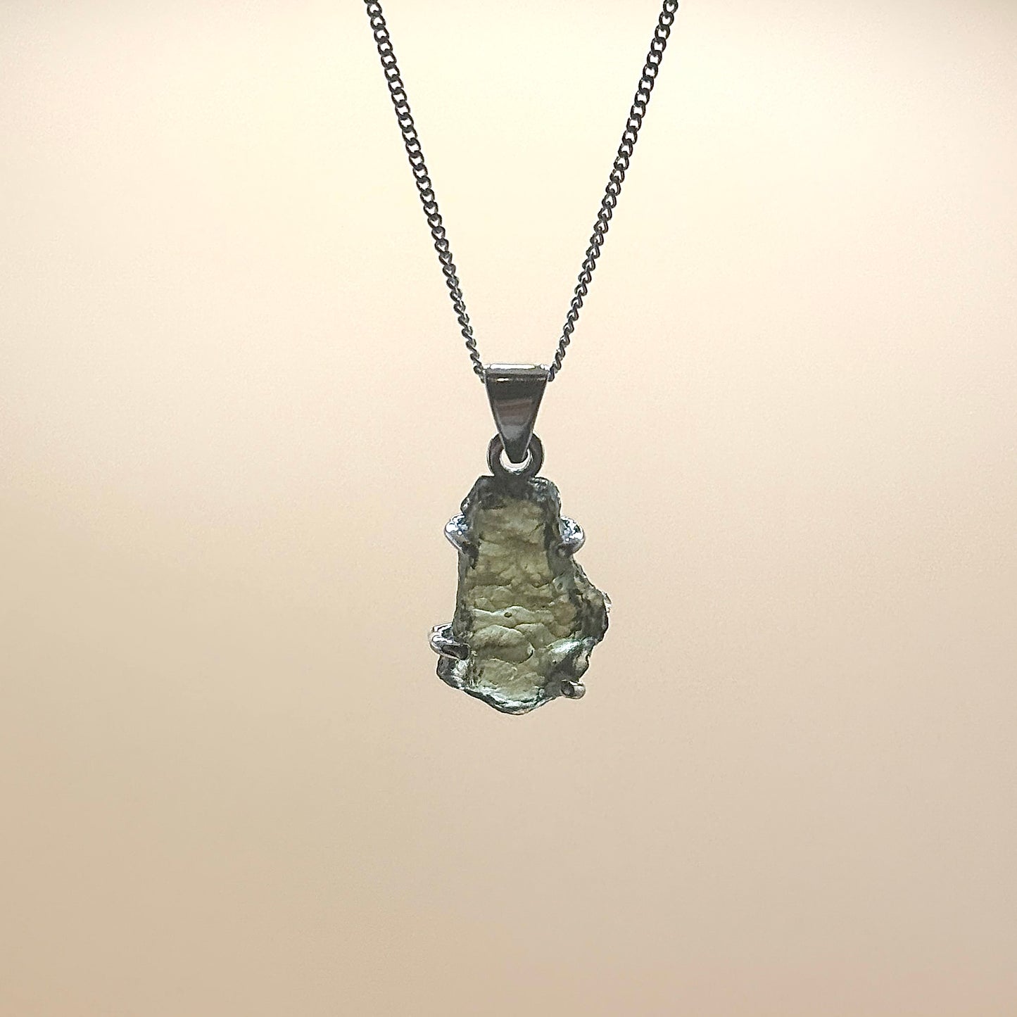 Moldavite Necklace Sterling Silver | TRANSFORMATION | EXPANSION | GROWTH