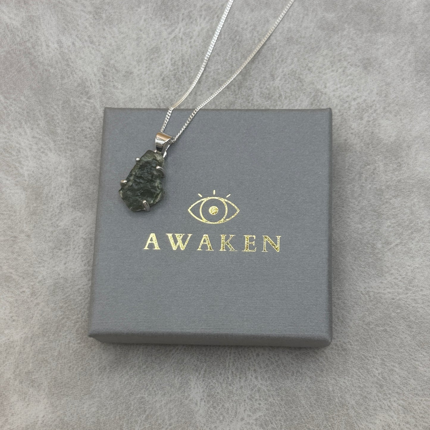 Moldavite Necklace Sterling Silver | TRANSFORMATION | EXPANSION | GROWTH