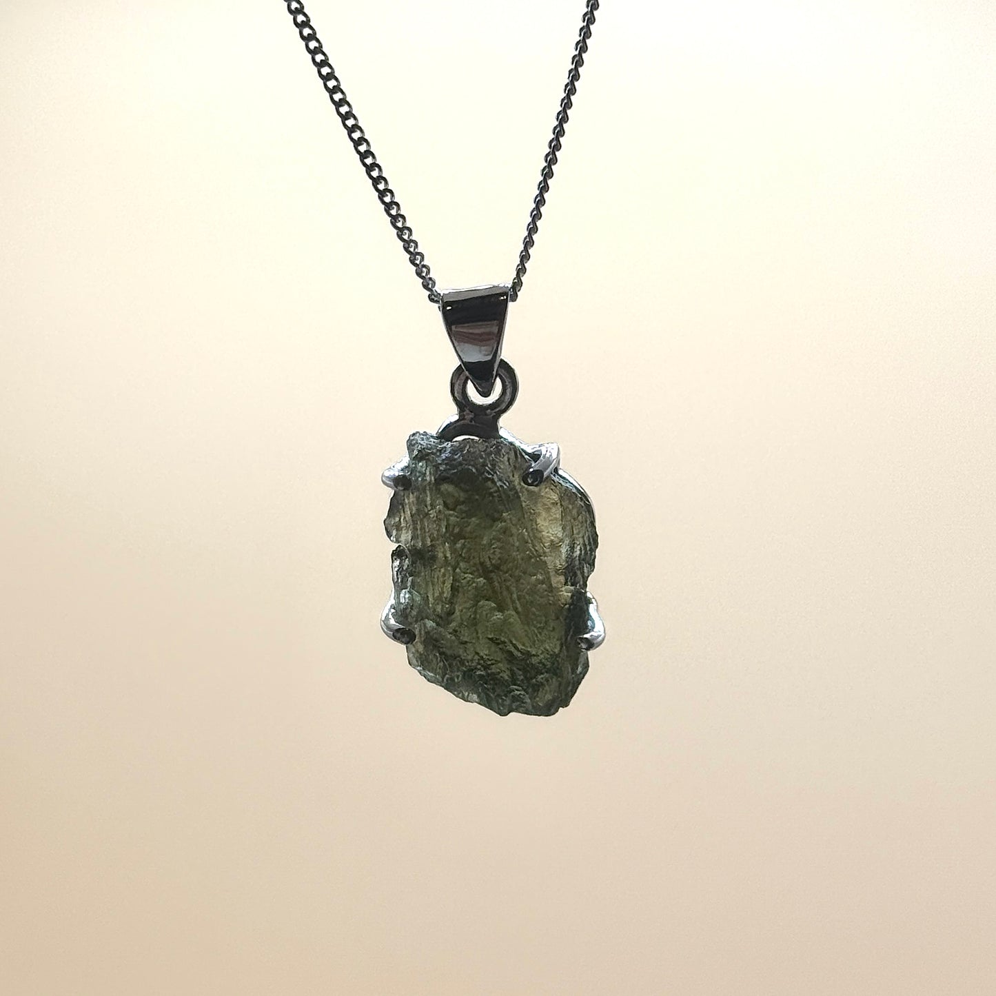 Moldavite Necklace Sterling Silver | TRANSFORMATION | EXPANSION | GROWTH