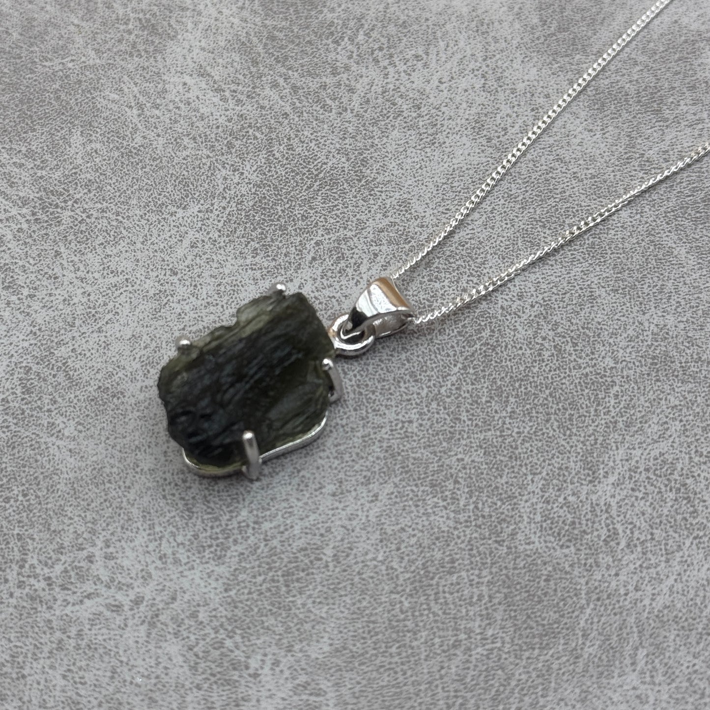 Moldavite Necklace Sterling Silver | TRANSFORMATION | EXPANSION | GROWTH