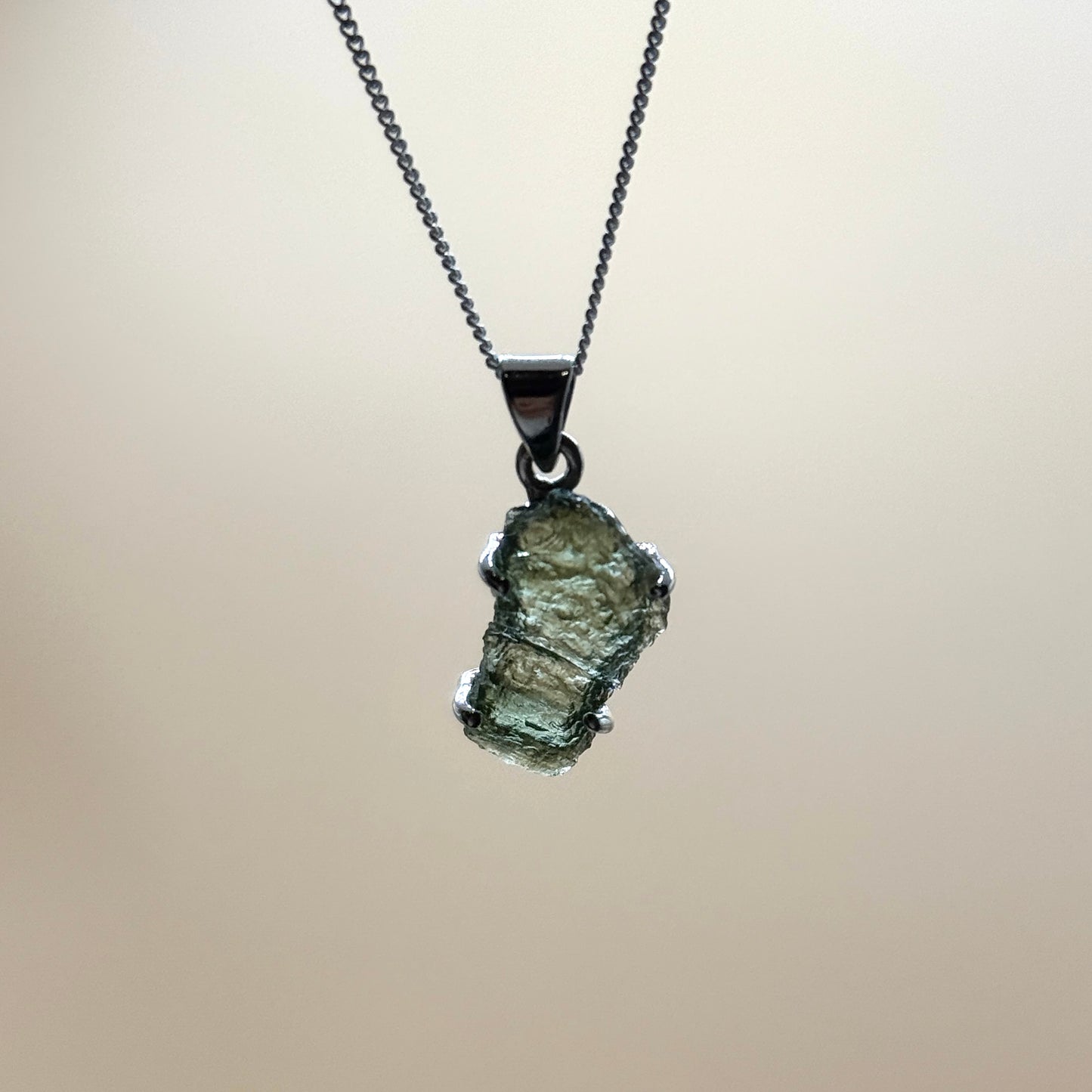 Moldavite Necklace Sterling Silver | TRANSFORMATION | EXPANSION | GROWTH