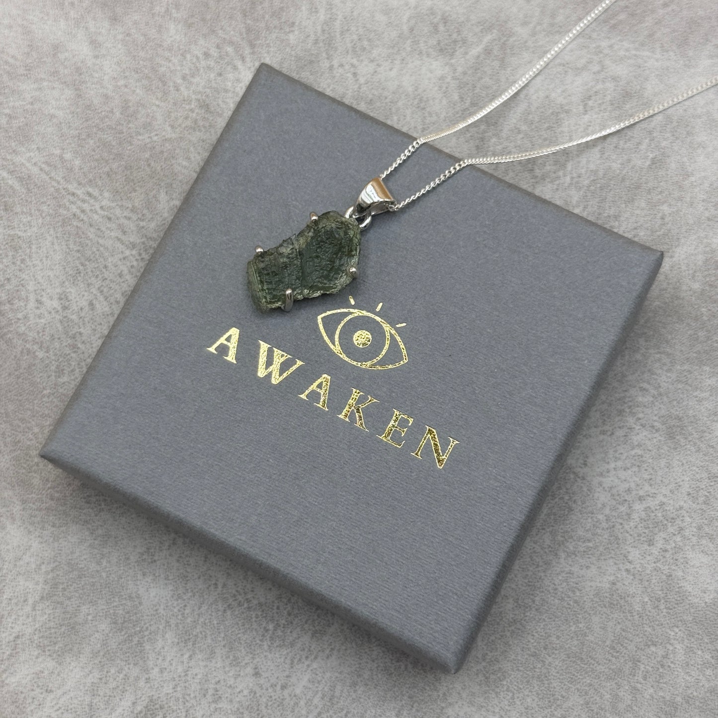 Moldavite Necklace Sterling Silver | TRANSFORMATION | EXPANSION | GROWTH