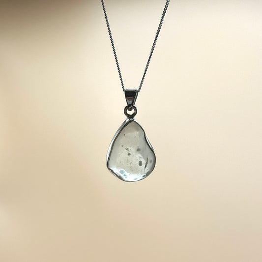 Sterling Silver 925 Libyan Desert Glass Necklace | TRANSFORMATION | ABUNDANCE | INSPIRATION