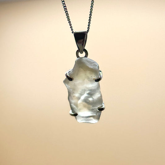 Sterling Silver 925 Libyan Desert Glass Necklace | TRANSFORMATION | ABUNDANCE | INSPIRATION