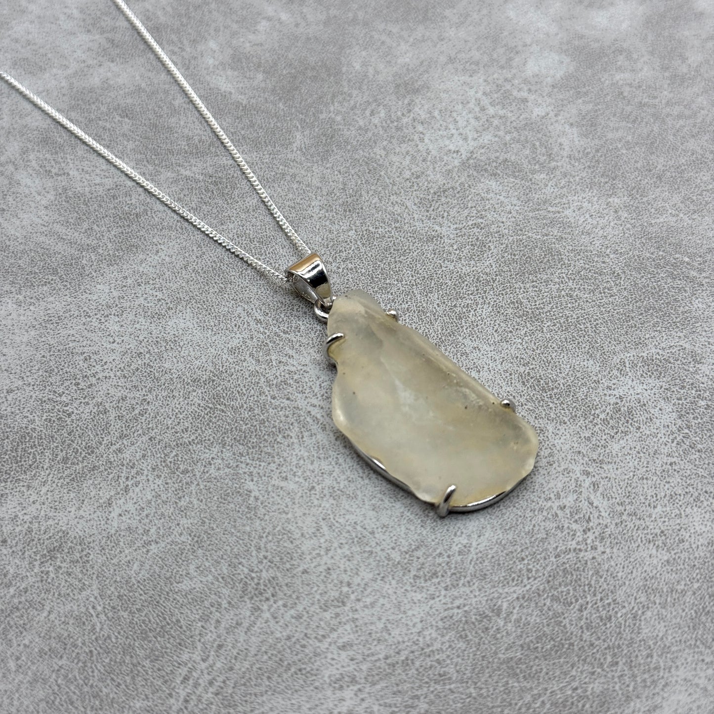 Sterling Silver 925 Libyan Desert Glass Necklace | TRANSFORMATION | ABUNDANCE | INSPIRATION