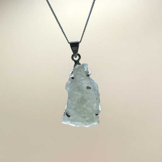 Sterling Silver 925 Libyan Desert Glass Necklace | TRANSFORMATION | ABUNDANCE | INSPIRATION