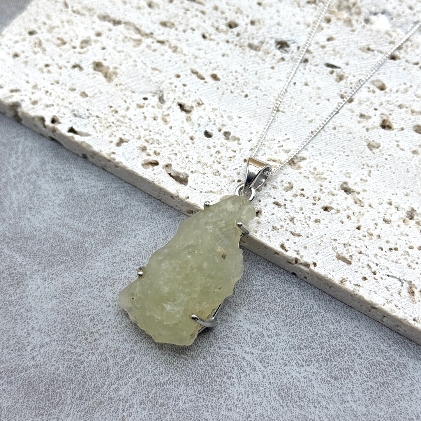 Sterling Silver 925 Libyan Desert Glass Necklace | TRANSFORMATION | ABUNDANCE | INSPIRATION