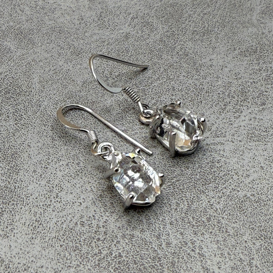 HERKIMER DIAMOND STERLING SILVER DANGLE EARRINGS