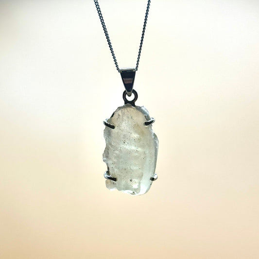 Sterling Silver 925 Libyan Desert Glass Necklace | TRANSFORMATION | ABUNDANCE | INSPIRATION