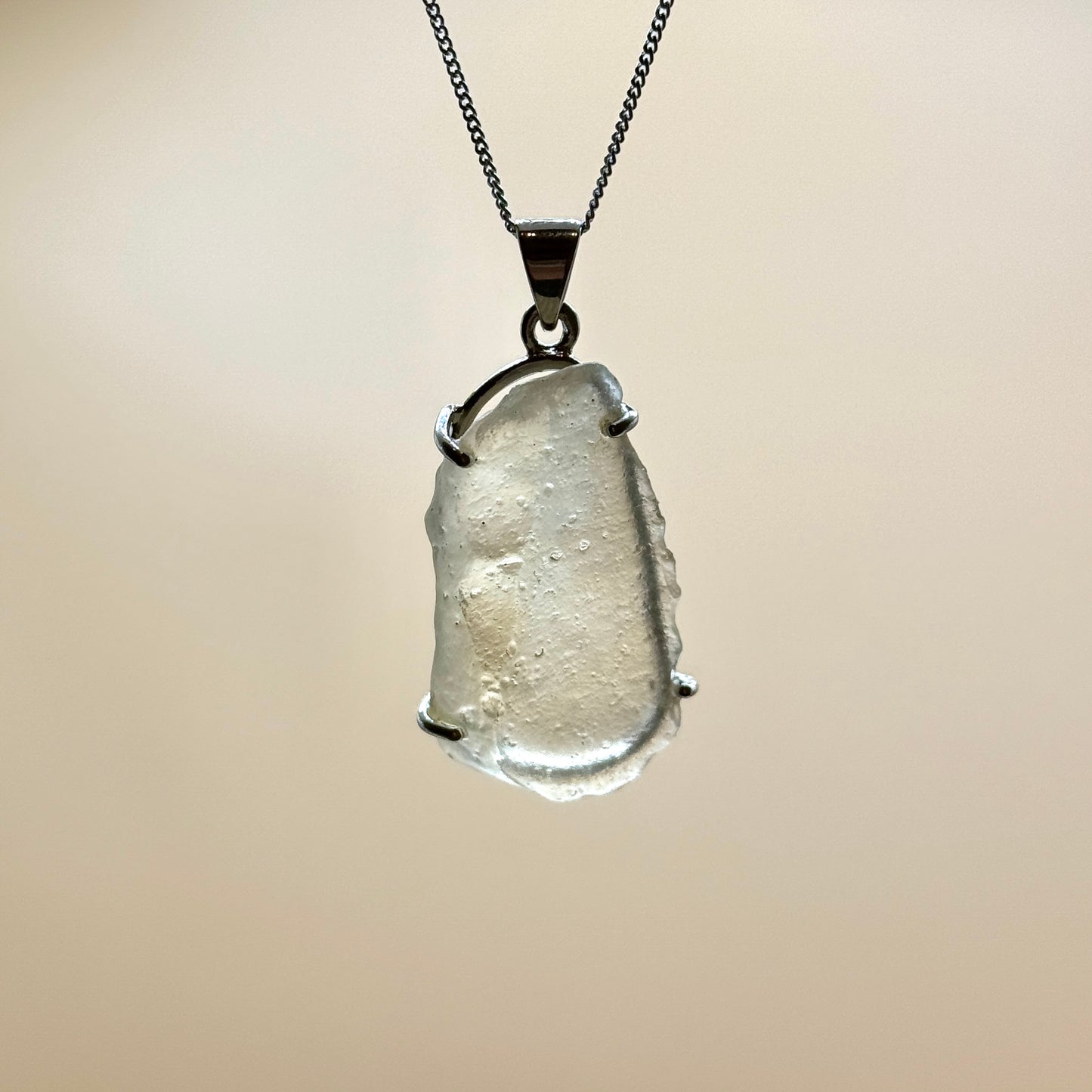 Sterling Silver 925 Libyan Desert Glass Necklace | TRANSFORMATION | ABUNDANCE | INSPIRATION