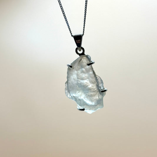 Sterling Silver 925 Libyan Desert Glass Necklace | TRANSFORMATION | ABUNDANCE | INSPIRATION