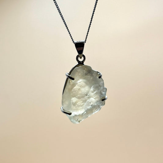 Sterling Silver 925 Libyan Desert Glass Necklace | TRANSFORMATION | ABUNDANCE | INSPIRATION