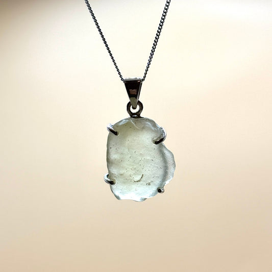 Sterling Silver 925 Libyan Desert Glass Necklace | TRANSFORMATION | ABUNDANCE | INSPIRATION