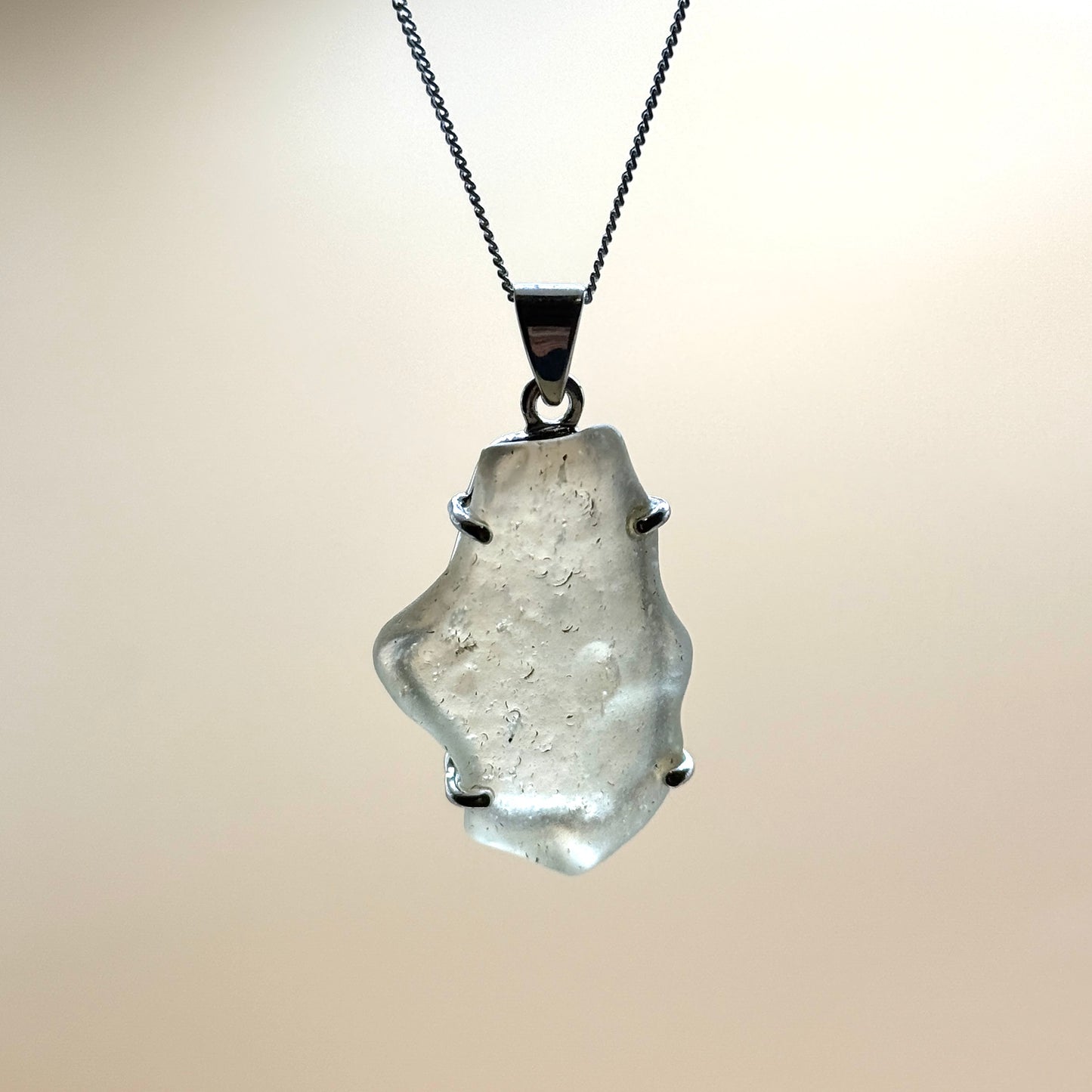 Sterling Silver 925 Libyan Desert Glass Necklace | TRANSFORMATION | ABUNDANCE | INSPIRATION