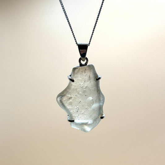 Sterling Silver 925 Libyan Desert Glass Necklace | TRANSFORMATION | ABUNDANCE | INSPIRATION