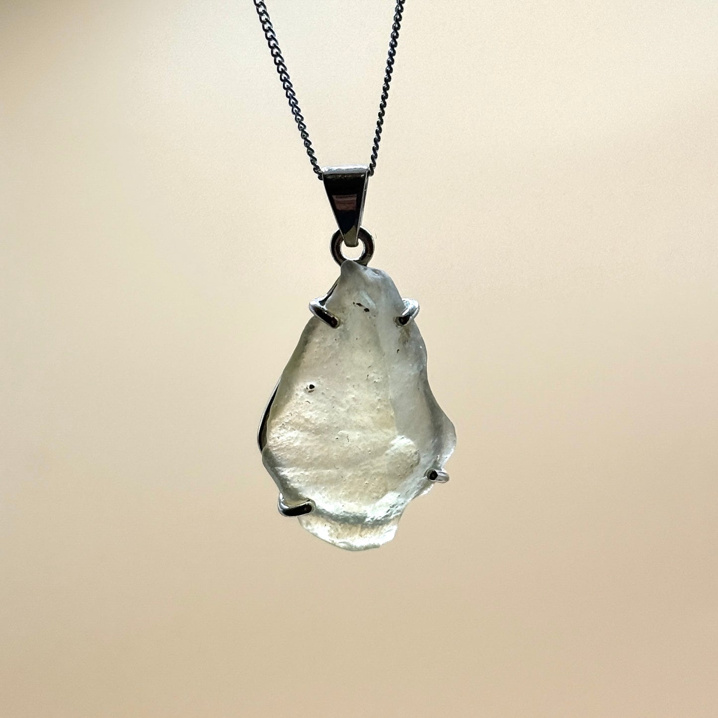 Sterling Silver 925 Libyan Desert Glass Necklace | TRANSFORMATION | ABUNDANCE | INSPIRATION