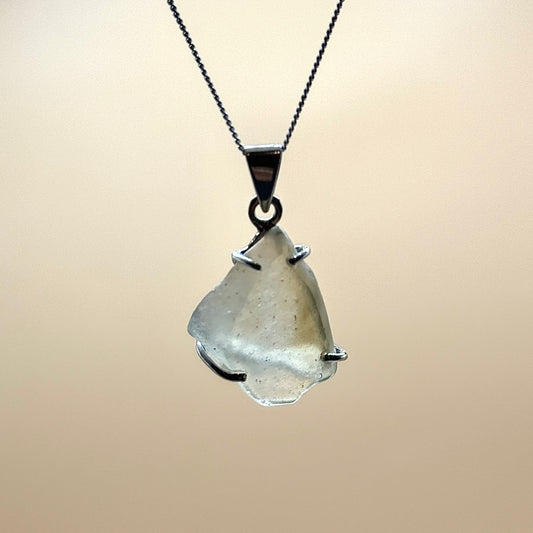 Sterling Silver 925 Libyan Desert Glass Necklace | TRANSFORMATION | ABUNDANCE | INSPIRATION