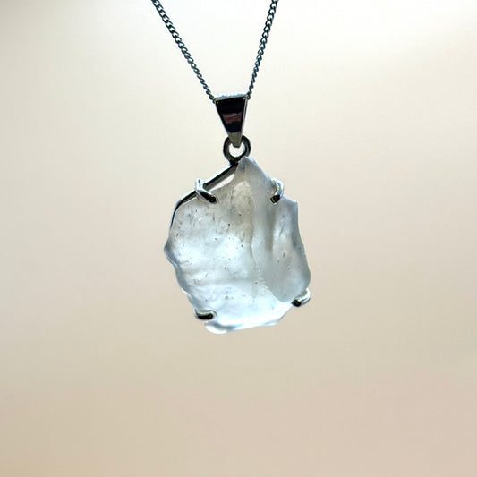 Sterling Silver 925 Libyan Desert Glass Necklace | TRANSFORMATION | ABUNDANCE | INSPIRATION