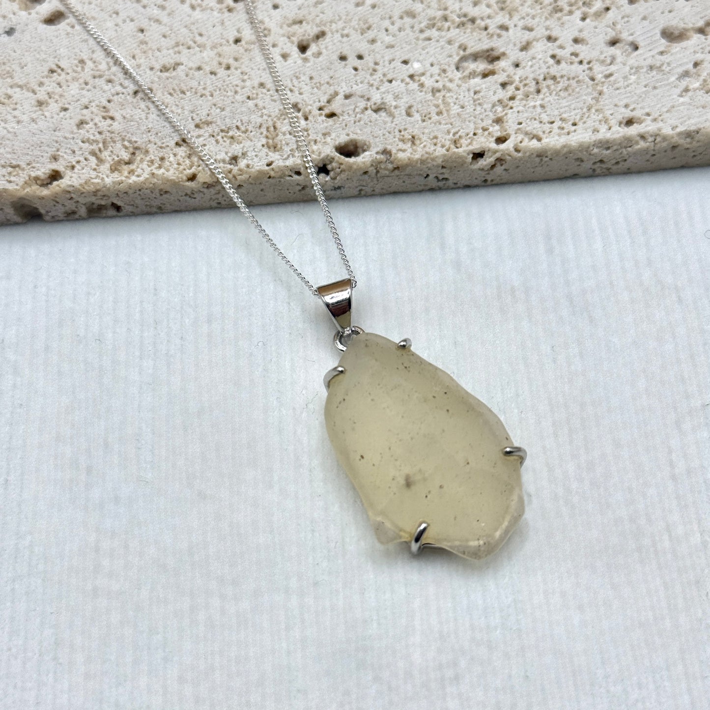 Sterling Silver 925 Libyan Desert Glass Necklace | TRANSFORMATION | ABUNDANCE | INSPIRATION