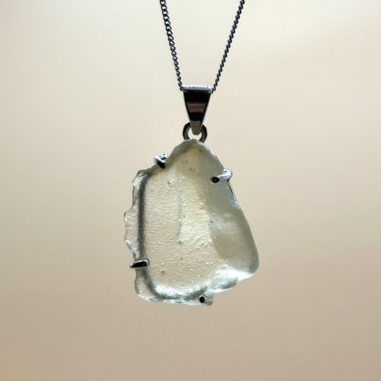 Sterling Silver 925 Libyan Desert Glass Necklace | TRANSFORMATION | ABUNDANCE | INSPIRATION