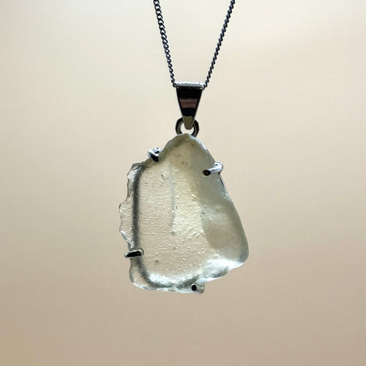 Sterling Silver 925 Libyan Desert Glass Necklace | TRANSFORMATION | ABUNDANCE | INSPIRATION