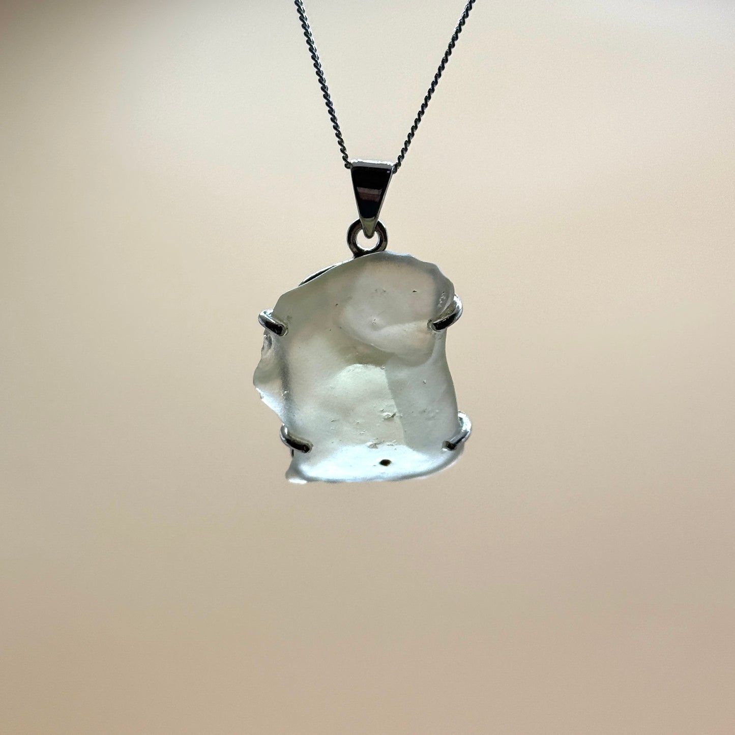 Sterling Silver 925 Libyan Desert Glass Necklace | TRANSFORMATION | ABUNDANCE | INSPIRATION